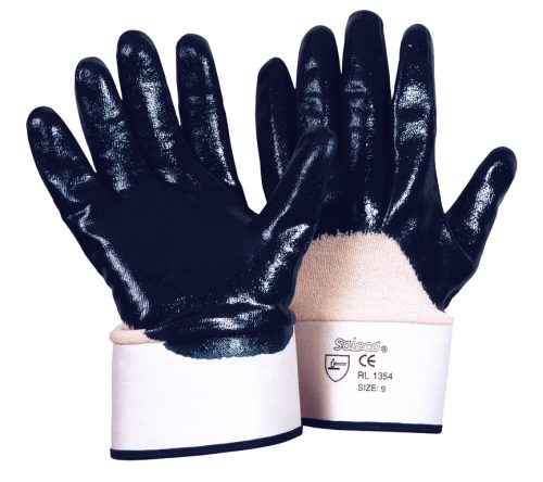 Handschuh mit starker Nitril-Teilbeschichtung