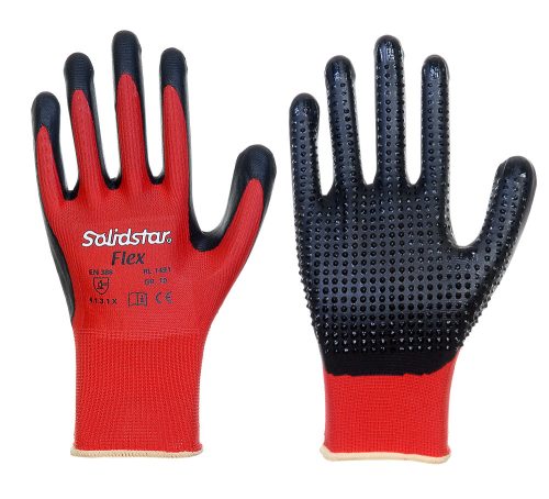 Polyester-Feinstrickhandschuh Innenhand genoppt
